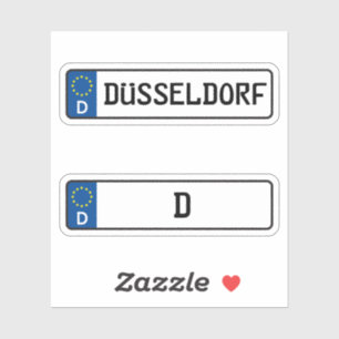 Dusseldorf kennzeichen, German Car License Plate Sticker