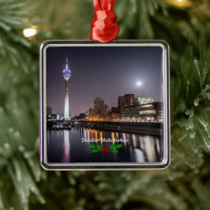 Dusseldorf, Media Harbor (labeled), Metal Ornament