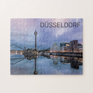Dusseldorf Skyline Germany Holiday Sunset Souvenir Jigsaw Puzzle