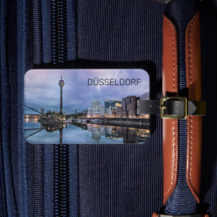Dusseldorf Skyline Germany Holiday Sunset Souvenir Luggage Tag