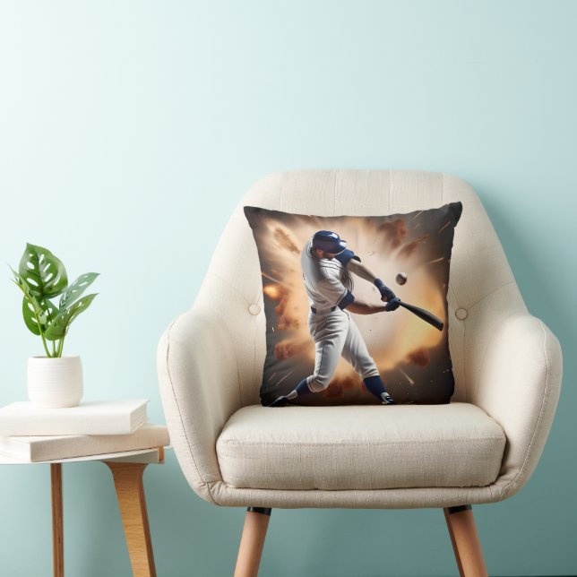Dust And Glory: Baseball The Home Run Throw Pillow (Chair)