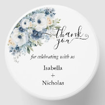 Dust Blue Elegant Mini Candle Thank You Favors