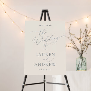 Dust Blue Gray Cream Welcome to Our Wedding Foam Board