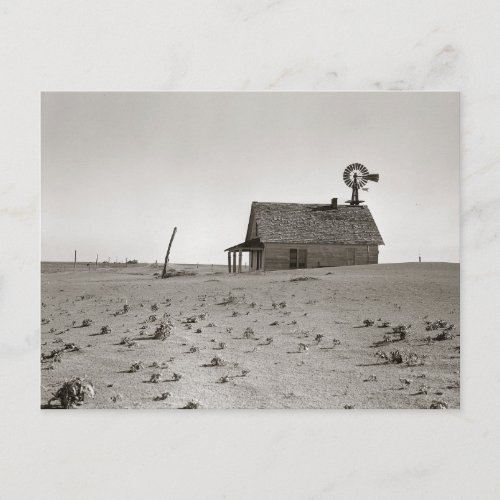 Dust Bowl Farm 1938 Postcard