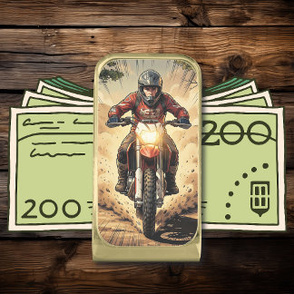 Dust & Determination Full Throttle Motocross Gold Finish Money Clip