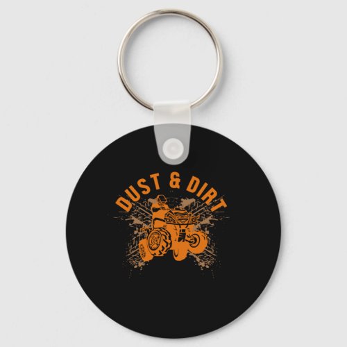 Dust Dirt Quad Racing Offroad ATV Rider Gift Keychain