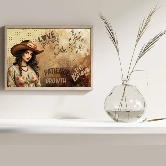 Dust Dream Vintage Western Girl’s Self Love Quote  Poster (Creator Uploaded)