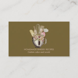 Dust Green Sage Bakery Cake Maker Cupcake Shop Business Card