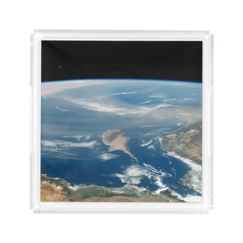 Dust Over The Mediterranean Sea And Cyprus Island Acrylic Tray