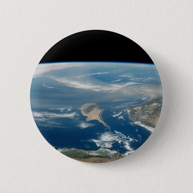 Dust Over The Mediterranean Sea And Cyprus Island Button (Front)