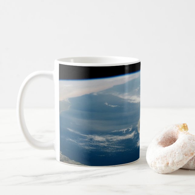Dust Over The Mediterranean Sea And Cyprus Island Coffee Mug (With Donut)