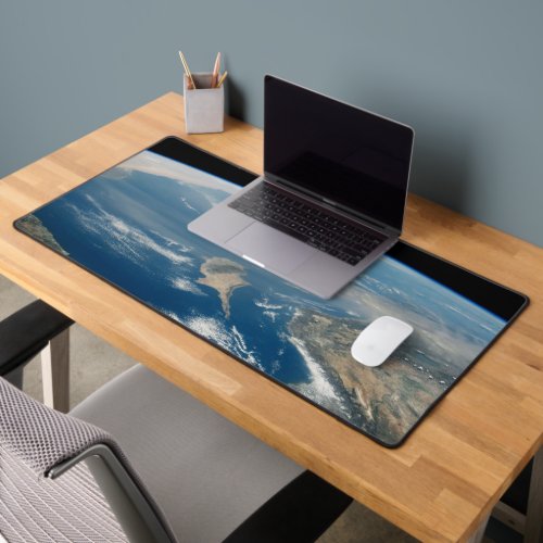 Dust Over The Mediterranean Sea And Cyprus Island Desk Mat