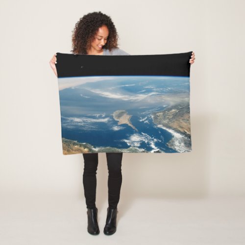 Dust Over The Mediterranean Sea And Cyprus Island Fleece Blanket