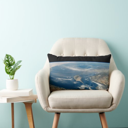 Dust Over The Mediterranean Sea And Cyprus Island Lumbar Pillow