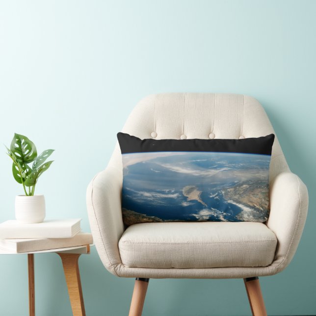 Dust Over The Mediterranean Sea And Cyprus Island Lumbar Pillow (Chair)