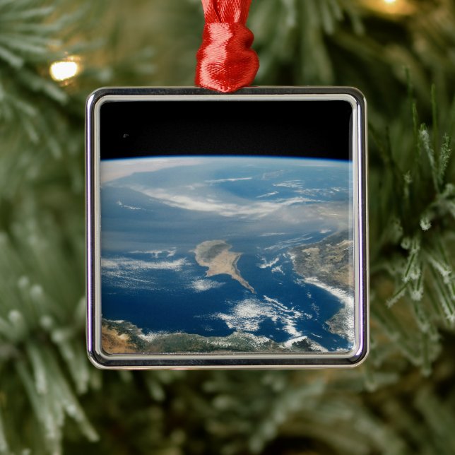 Dust Over The Mediterranean Sea And Cyprus Island Metal Ornament (Tree)