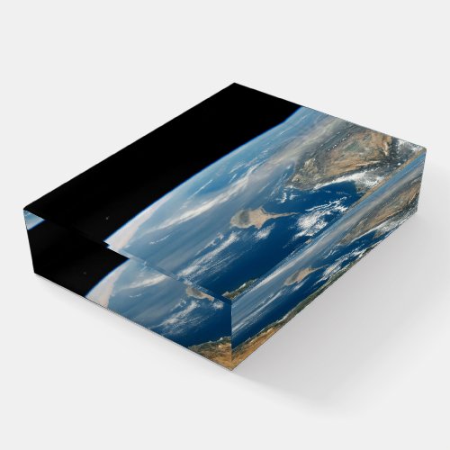 Dust Over The Mediterranean Sea And Cyprus Island Paperweight
