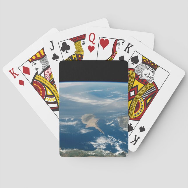 Dust Over The Mediterranean Sea And Cyprus Island Poker Cards (Back)