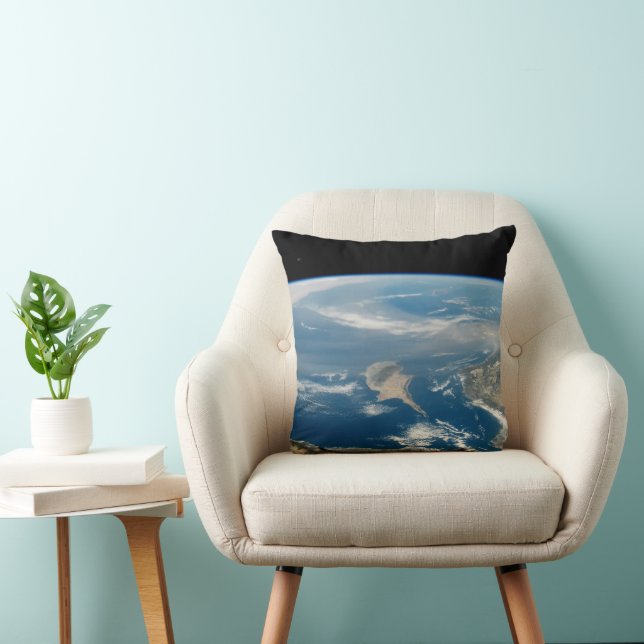 Dust Over The Mediterranean Sea And Cyprus Island Throw Pillow (Chair)
