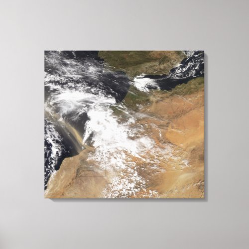 Dust plumes off the Moroccan coast Canvas Print