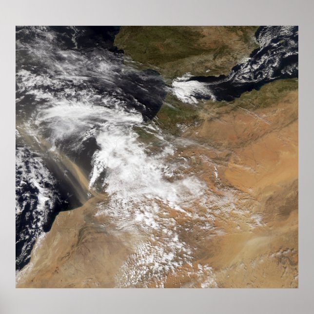 Dust plumes off the Moroccan coast Poster (Front)