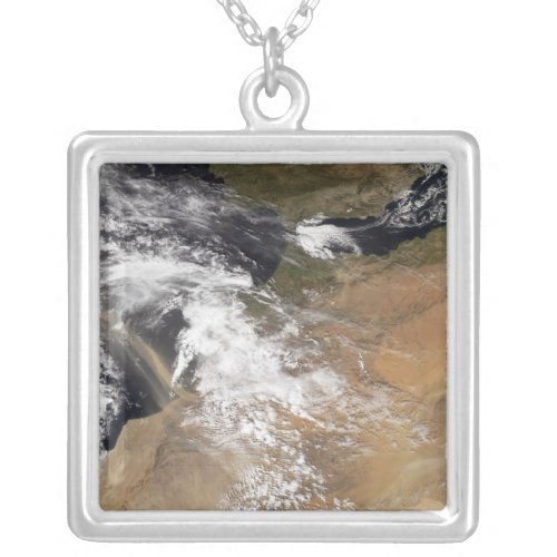 Dust plumes off the Moroccan coast Silver Plated Necklace