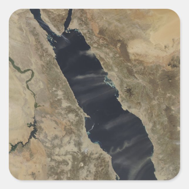 Dust plumes over the Red Sea Square Sticker (Front)