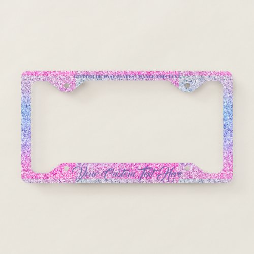 Dust Purple Pink Basic Glam Sparkle Bling Glitz License Plate Frame