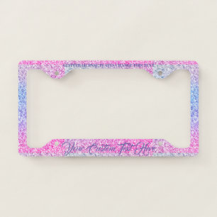 Dust Purple printed sparkle effect Bling Glitz License Plate Frame