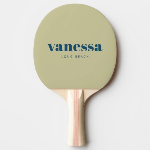 Dust Sage Minimal Modern Classic Name Ping Pong Paddle