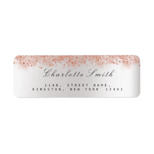 Dust Star Pink Rose Gray RSVP Return Address Label (Front)