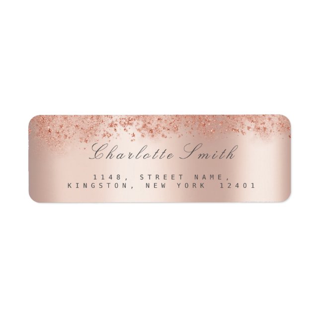 Dust Stars Pink Rose Blush Return Address Labels (Front)