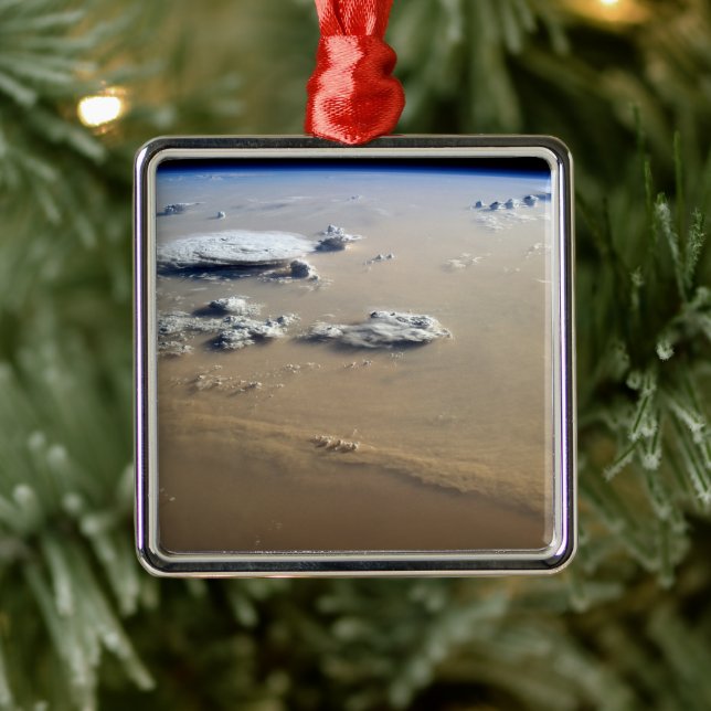 Dust Storm Across The Sand Seas Of Sahara Desert. Metal Ornament (Tree)