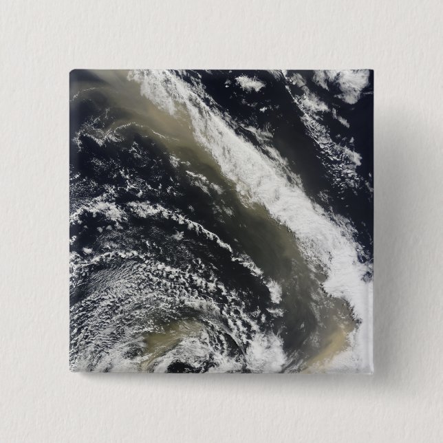 Dust storm blowing over the Tasman Sea Pinback Button (Front)