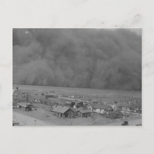 Dust Storm in Approching Rolla Kansas in 1935 Postcard