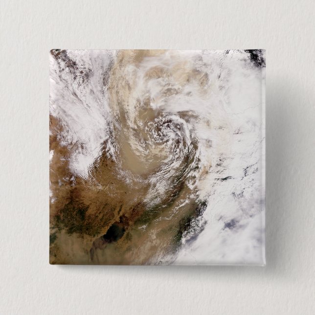 Dust storm in northern China Button (Front)
