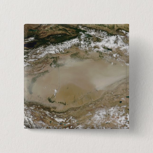 Dust storm in Taklimakan Desert, Western China Pinback Button (Front)