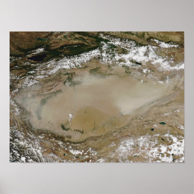 Dust storm in Taklimakan Desert, Western China Poster (Front)