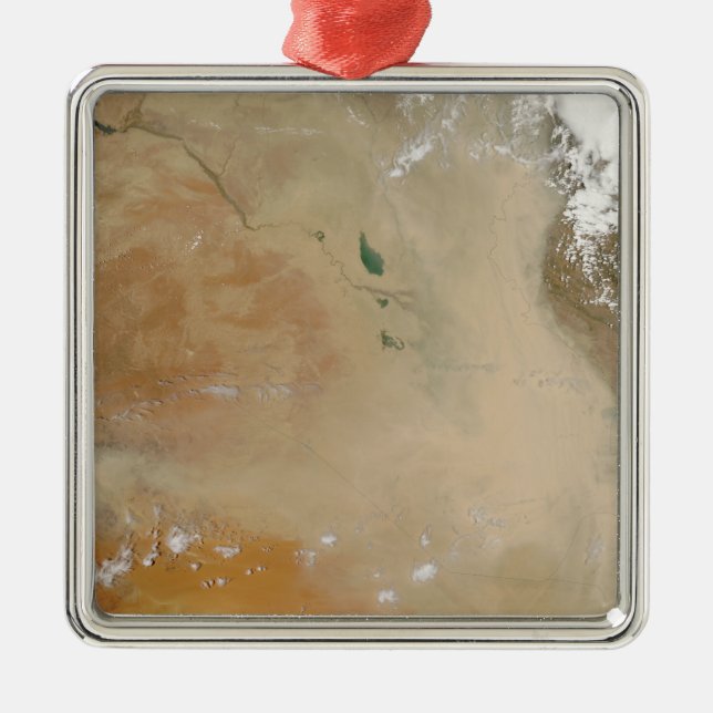 Dust storm in the Middle East Metal Ornament (Front)