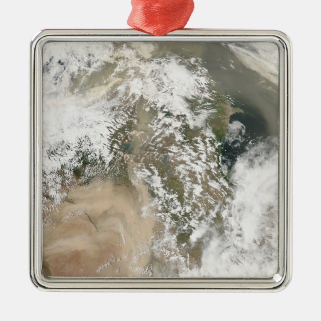 Dust storms over the Middle East Metal Ornament (Front)