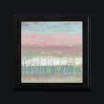 Dusted Horizon Gift Box<br><div class="desc">Dusted Horizon I by Jennifer Goldberger. Features horizontal lines of various colors,  from pink to gold to blue.</div>