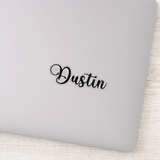 Dustin Name - Handwritten Calligraphy Sticker (Detail)