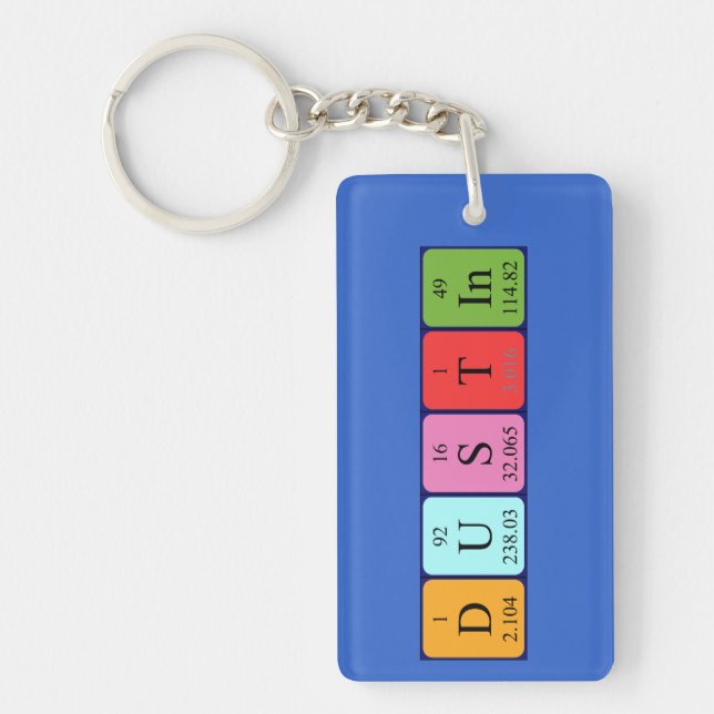 Dustin periodic table name keyring (Front)