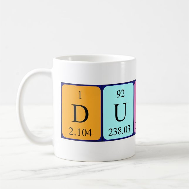 Dustin periodic table name mug (Left)