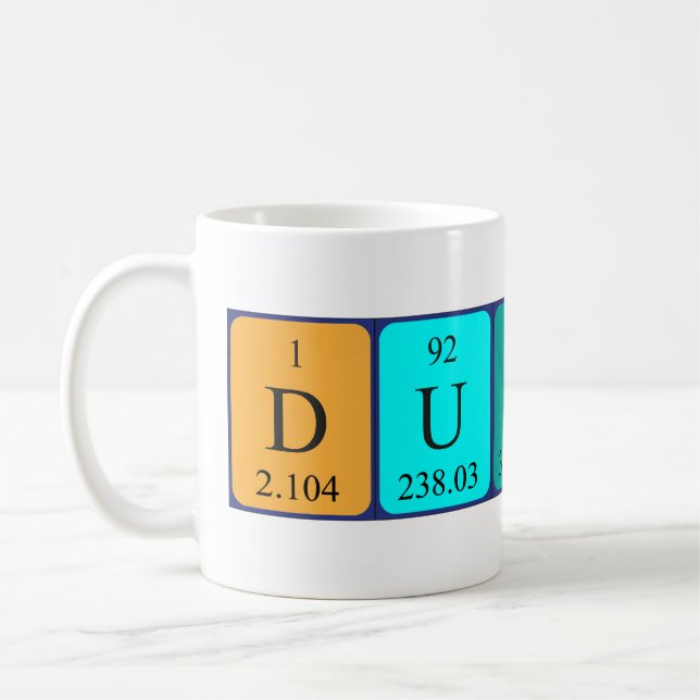 Dustin periodic table name mug (Left)
