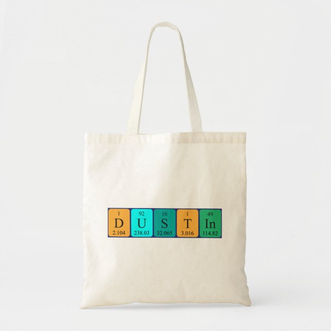 Dustin periodic table name tote bag (Front)