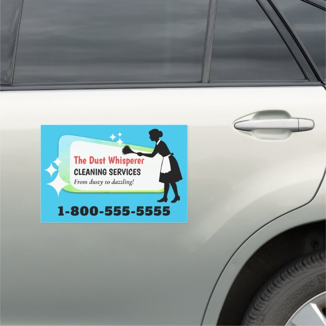 Dusting Maid Professional Cleaning Business Car Magnet (In Situ)