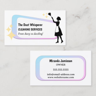 Dusting Maid Professional Home Commercial Cleaning Business Card
