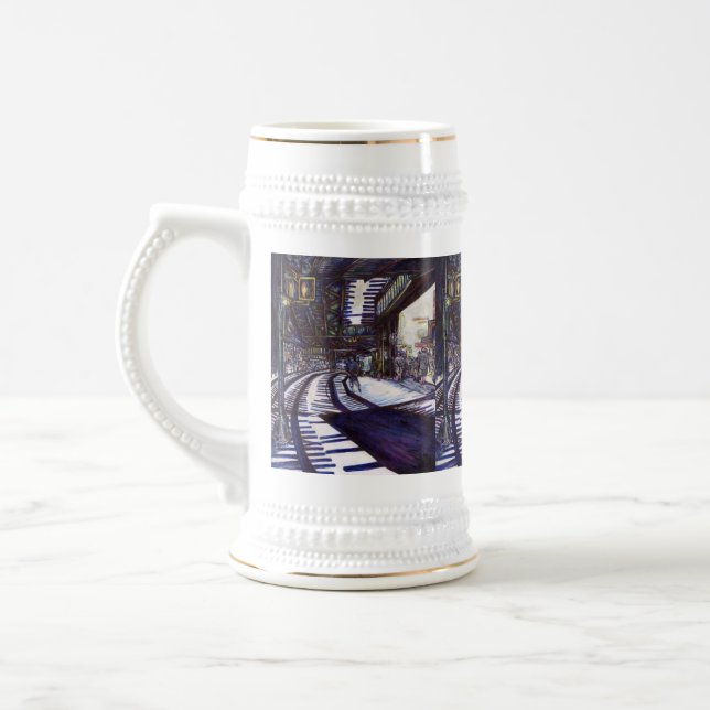 Dusting the Piano Beer Stein (Left)