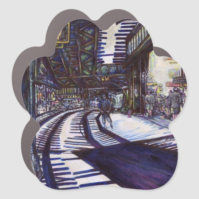 Dusting the Piano Car Magnet (Front)